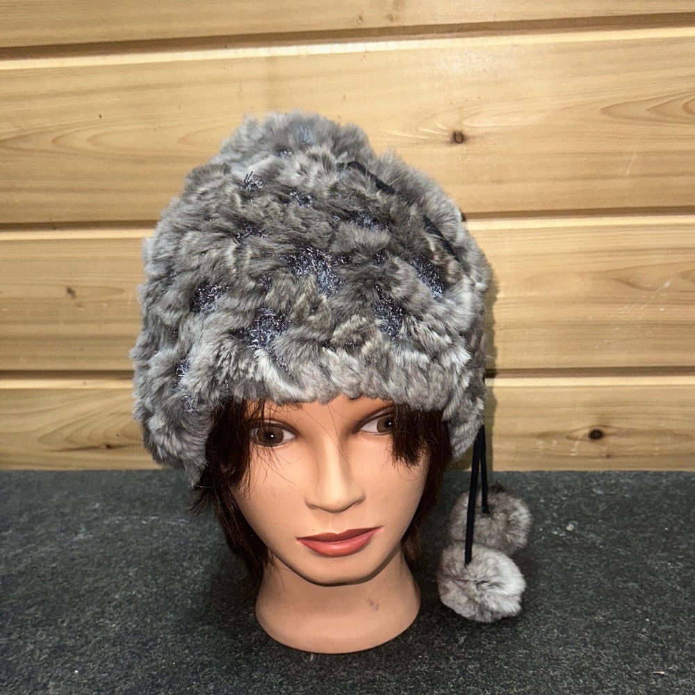 Gray Rabbit Fur Women's Hat